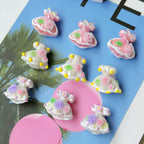 Hand Painted Dress Acrylic Beads 28x24x10mm Pastel Glossy 5pcs 2