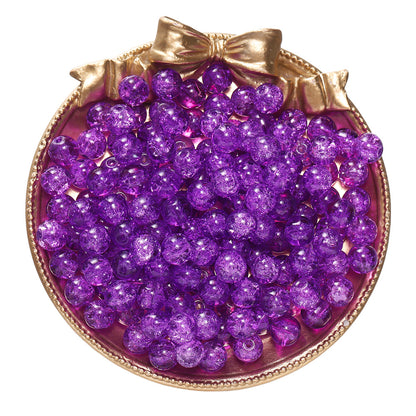 Crackle Round Glass Beads 8mm Colored Hole 1.3mm 50pcs 10
