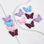 Hand Painted Butterfly Acrylic Beads 25mm Enamel Finish 10pcs