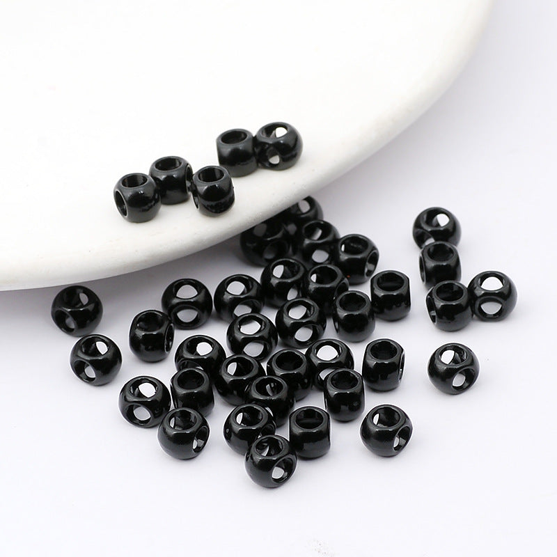 Cube Metal Beads 5mm Baking Painted Zinc Alloy 50pcs 8