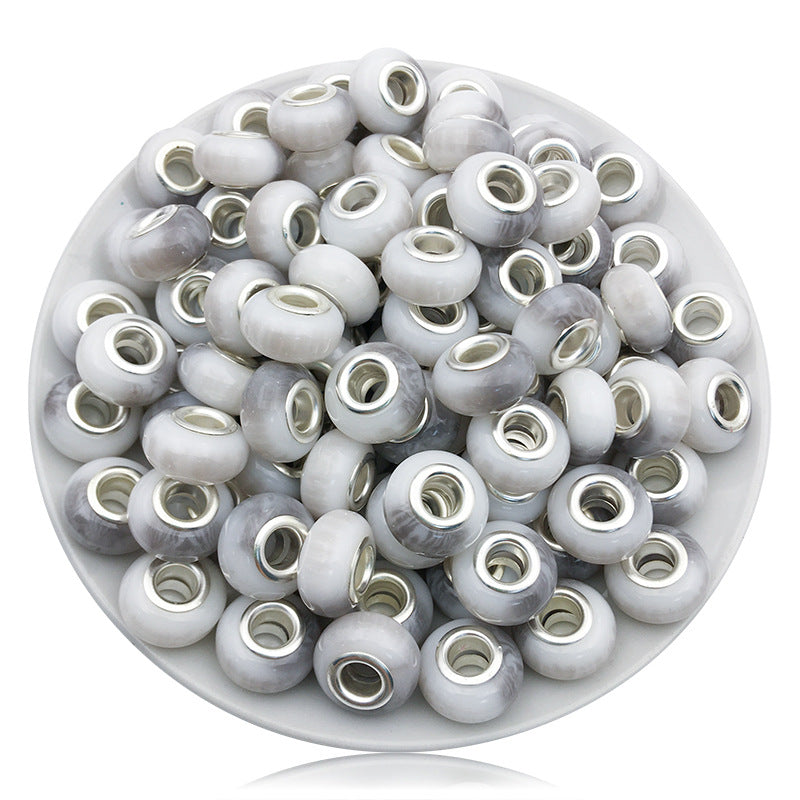 Gradient Resin Spacer Beads 13mm Matte Imitation Opal 40pcs 11