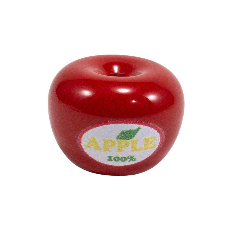 Painted Apple Acrylic Beads 17mm Glossy Mixed Colors 10pcs 7