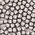 Halloween Ghost Flat Clay Beads 9mm Monochrome Polymer 100pcs