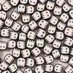 Halloween Ghost Flat Clay Beads 9mm Monochrome Polymer 100pcs
