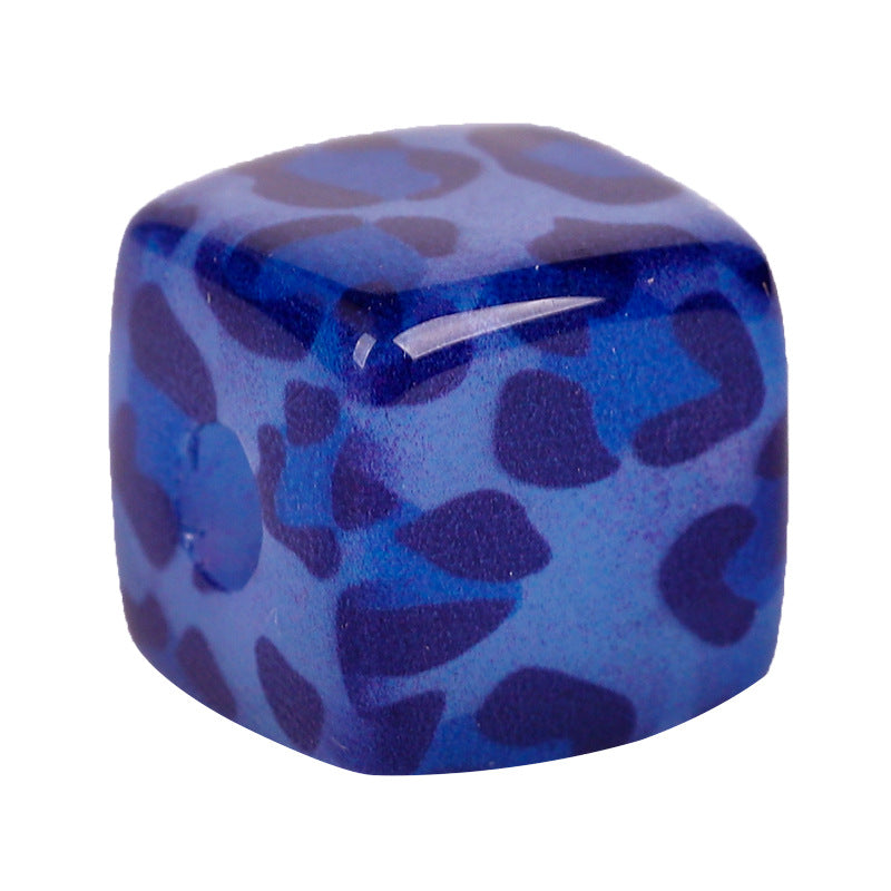 Jelly Colored Leopard Print Acrylic Square Beads 14mm 10pcs 3