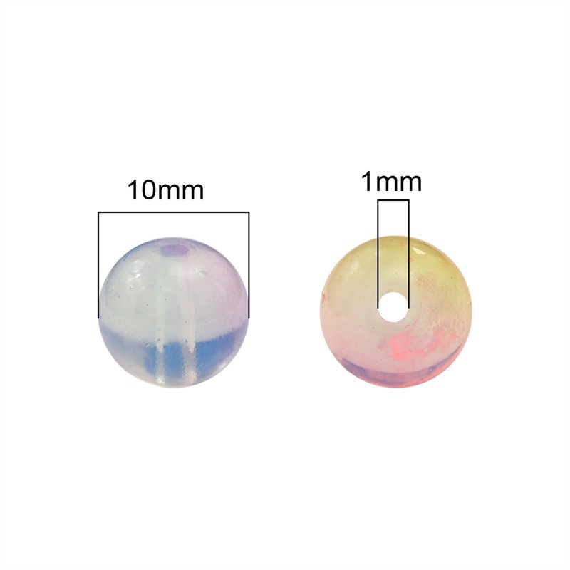 Czech Glass Beads Ball 10mm Pastel Opalescent Mixed Colors 60pcs 4