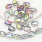 Electroplated Irregular Stone Glass Beads 11x15mm Multicolor 40pcs 7