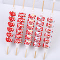 Painted Acrylic Beads 16mm Hand Painted Red Tone 10pcs