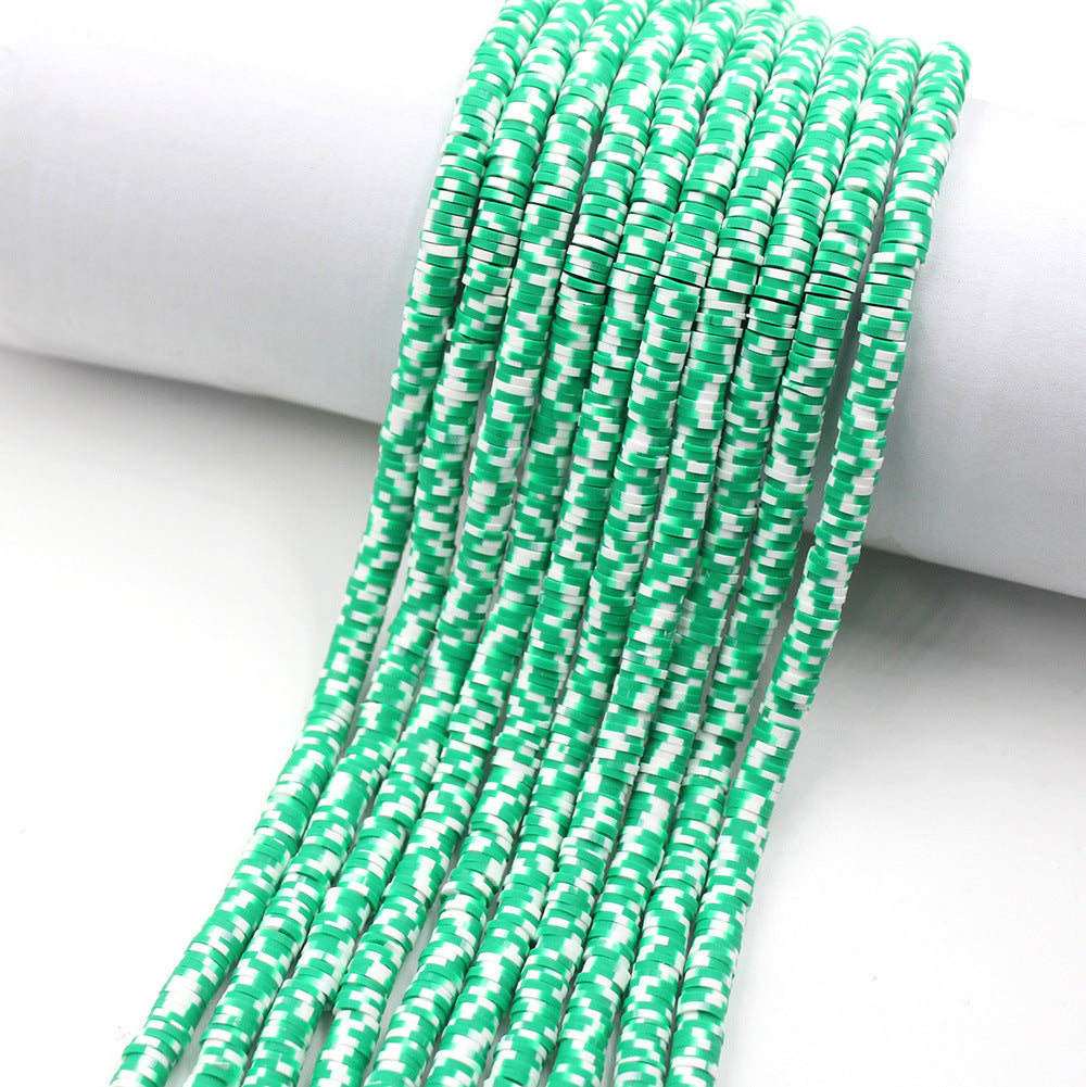 Flat Clay Beads 6mm Colorful Matte Polymer Spacer 10 Strands 8