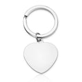 Stainless Steel Blank Heart Keychain Smooth Polished Metal Charm 6