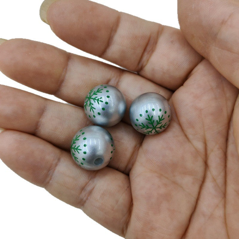 Metallic Snowflake Acrylic Beads 16mm Christmas Colors 100pcs 5