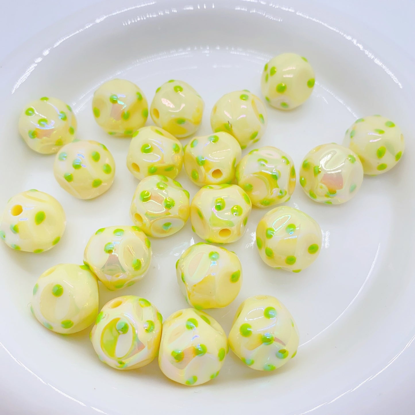 Glow Spotted Fig Acrylic Beads 16mm Pastel Colors 10pcs 6