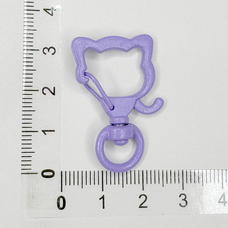 Zinc Alloy Puppy Head Keychain Clasps Spray Painted 35mm 20pcs 17