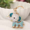 Rhinestone Elephant Keychain Metal Alloy Cute Colorful Charm 4