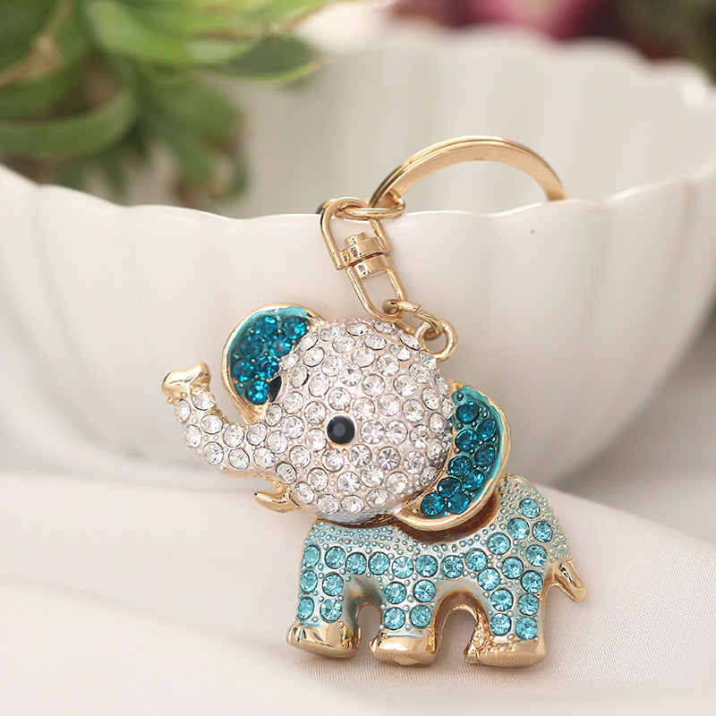 Rhinestone Elephant Keychain Metal Alloy Cute Colorful Charm 4