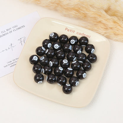 Painted Billiards Acrylic Beads 16mm Creative Colorful 100pcs 13