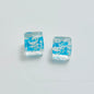 Lampwork Glass Beads Cube 12mm Glow In The Dark Floral Filled 20pcs 8