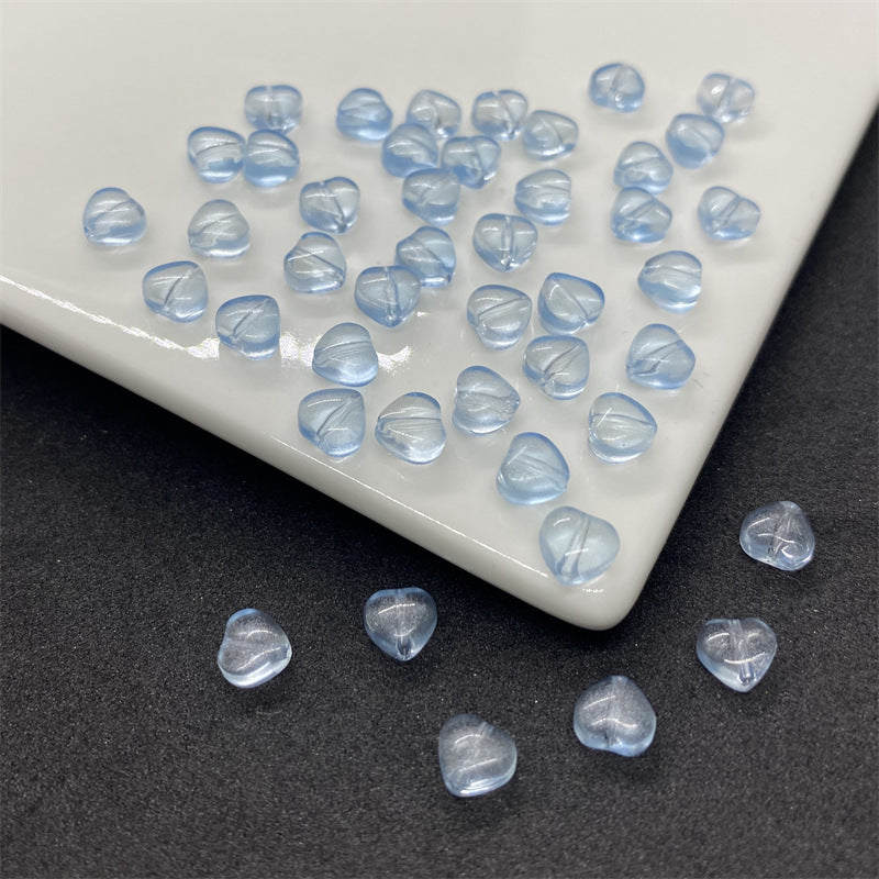 Czech Glass Beads Small Heart 6mm Peach Color 100pcs 10