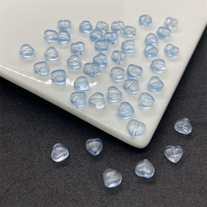 Czech Glass Beads Small Heart 6mm Peach Color 100pcs 10