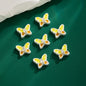Two-Color Butterfly Rhinestone Beads 17mm Alloy Base 10pcs 3
