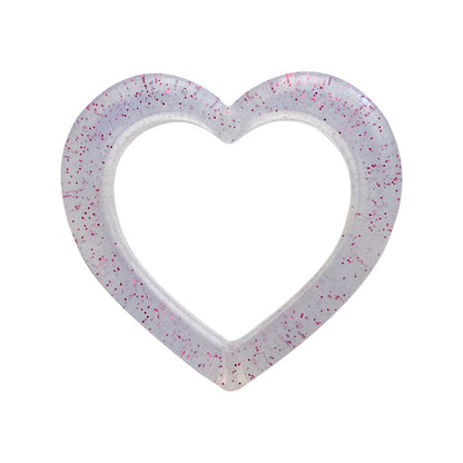 Circle Love Glitter Silicone Focal Beads Glitter Design 10pcs 4
