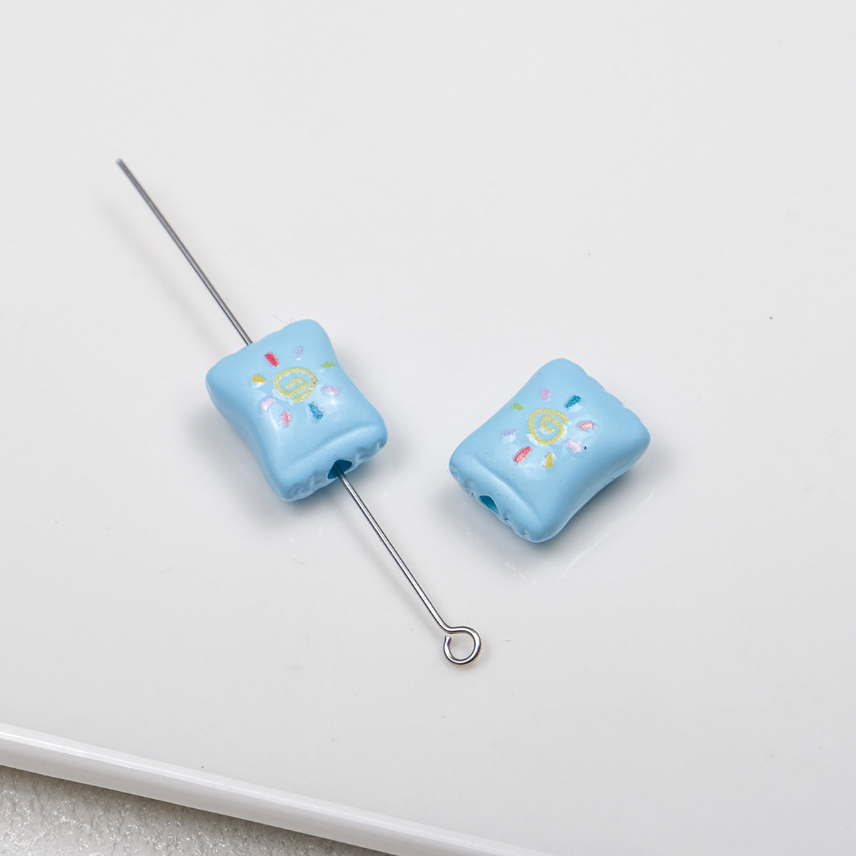 Sun Pattern Square Acrylic Beads 14mm Colorful Candy Bag 20pcs 10