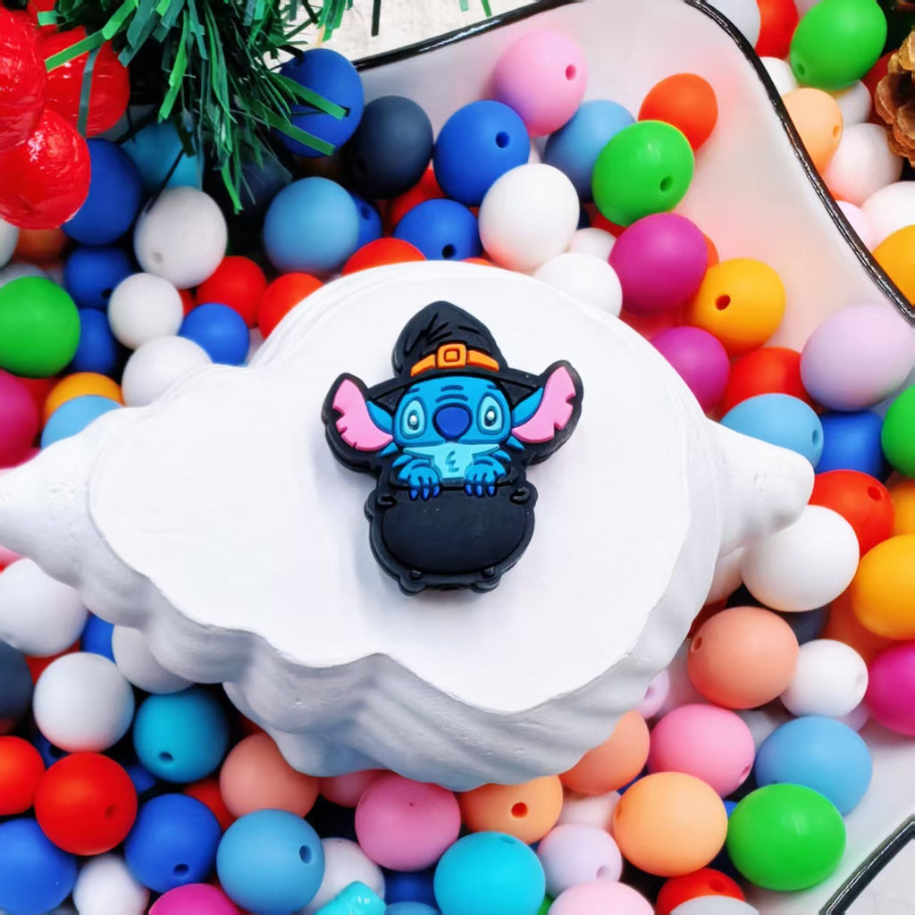 Silicone Focal Beads Wizard Hat Stitch Holding Black Witch Hat 20pcs 6