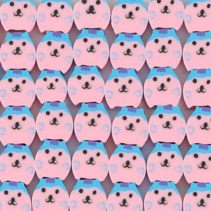 Animal Flat Clay Beads 9mm Cheerful Puppy Pattern Polymer 100pcs 8