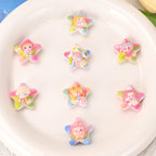 Oil Painting Texture Star Resin Beads 22mm Pastel Pop Mart 10pcs 2