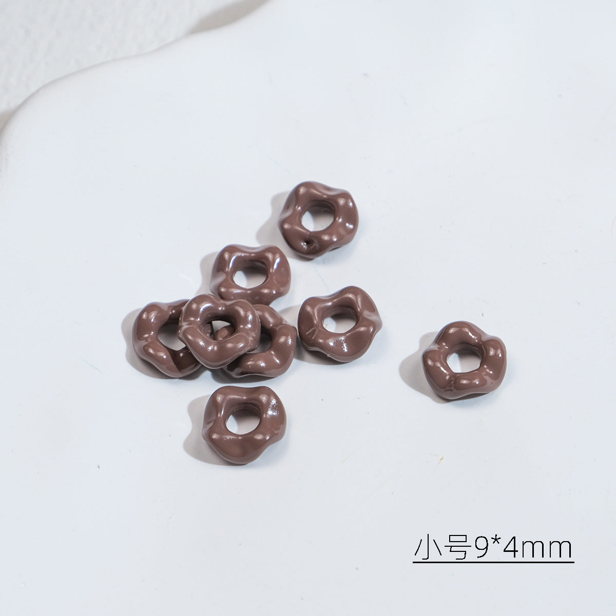 Acrylic Wavy Spacer Beads 9mm Mini Glossy Finish 100pcs 14