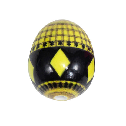 Easter Heart Egg Acrylic Beads 20mm Plaid Pattern 10pcs 7