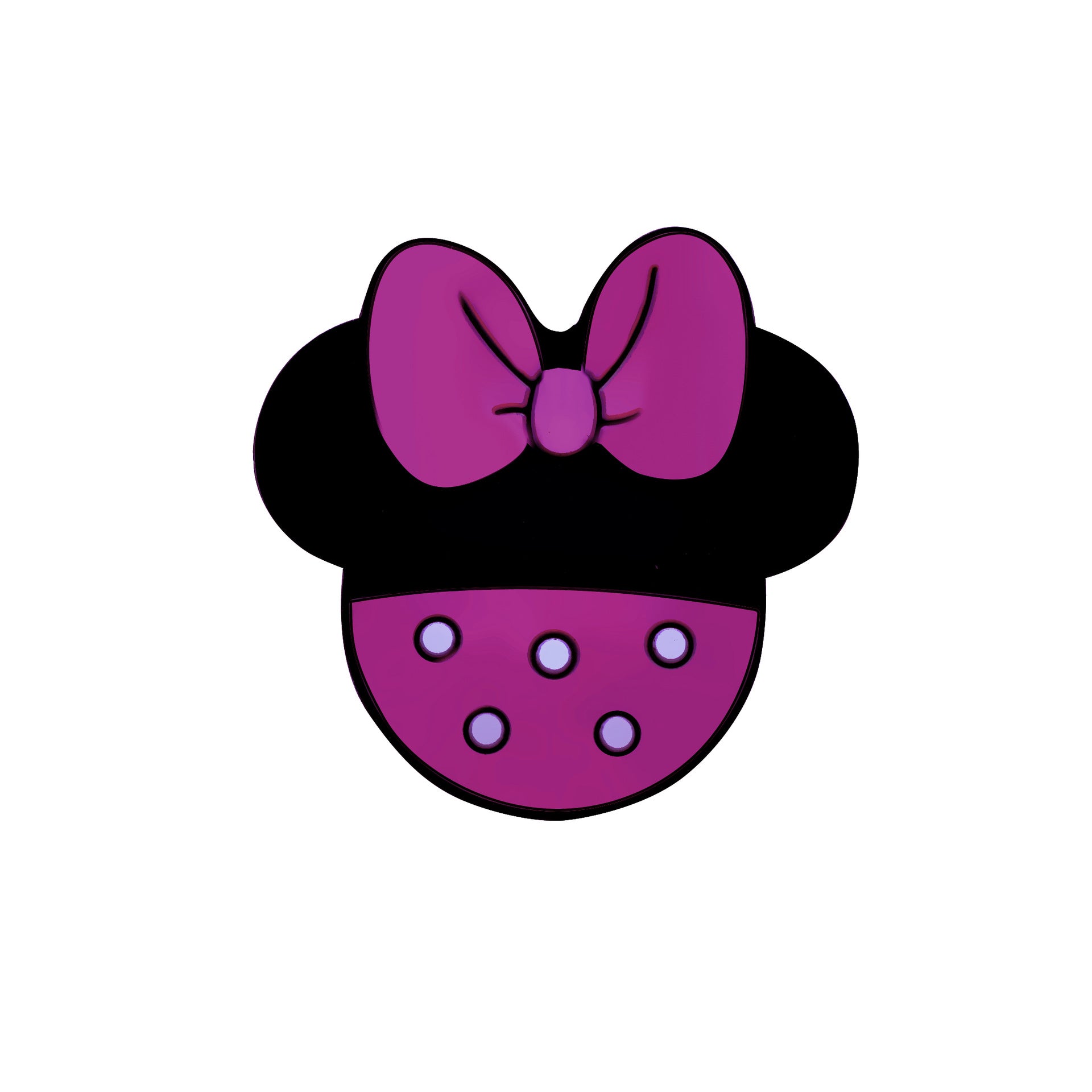 Silicone Focal Beads Minnie Polka Dot Bow Colorful 10pcs 6