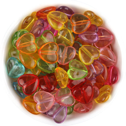 Transparent Flower Heart Four-Leaf Clover Acrylic Beads 10-12.5mm 50pcs 10