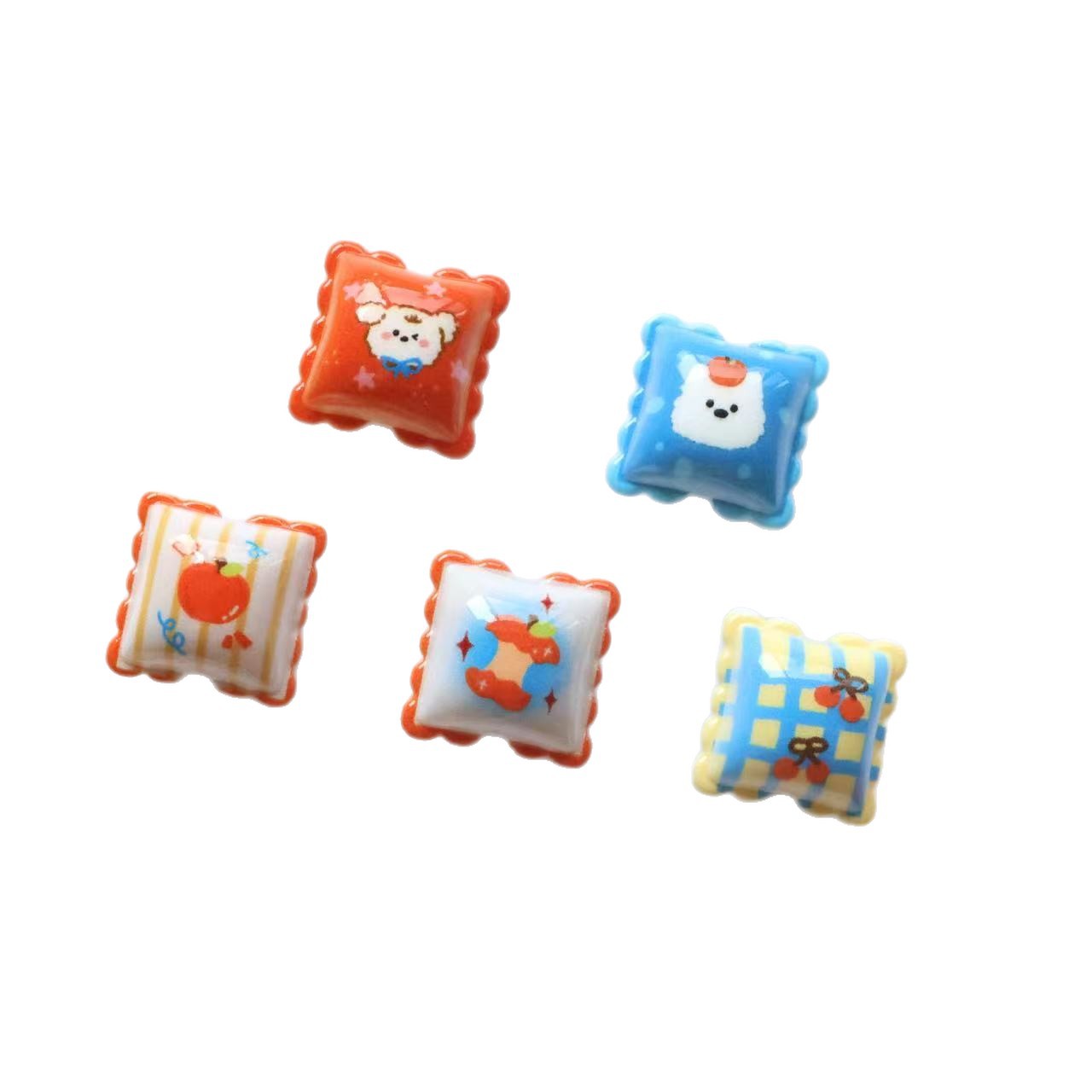 Cute Puppy Square Acrylic Beads 19mm Colorful Mixed 20pcs 5