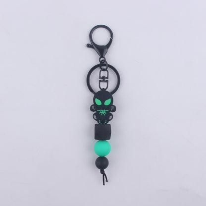 Halloween Silicone Bead Keychain Colorful Spooky Characters Durable 10
