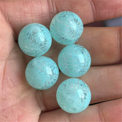 Clear Round Acrylic Beads 16mm Fireworks Pattern 100pcs 4