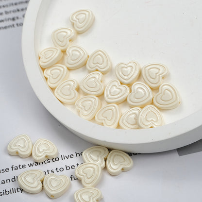 Mini Spiral Heart Acrylic Beads 11mm Colorful Mixed 50pcs 21