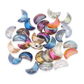 Moon Plated Transparent Crescent Glass Beads 9mm 14mm 30pcs 5
