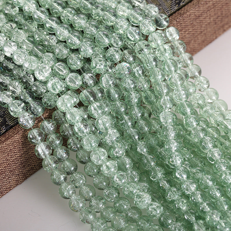 Electroplated Crackle Glass Beads 8mm Vibrant Mixed Colors 10 Strands 10