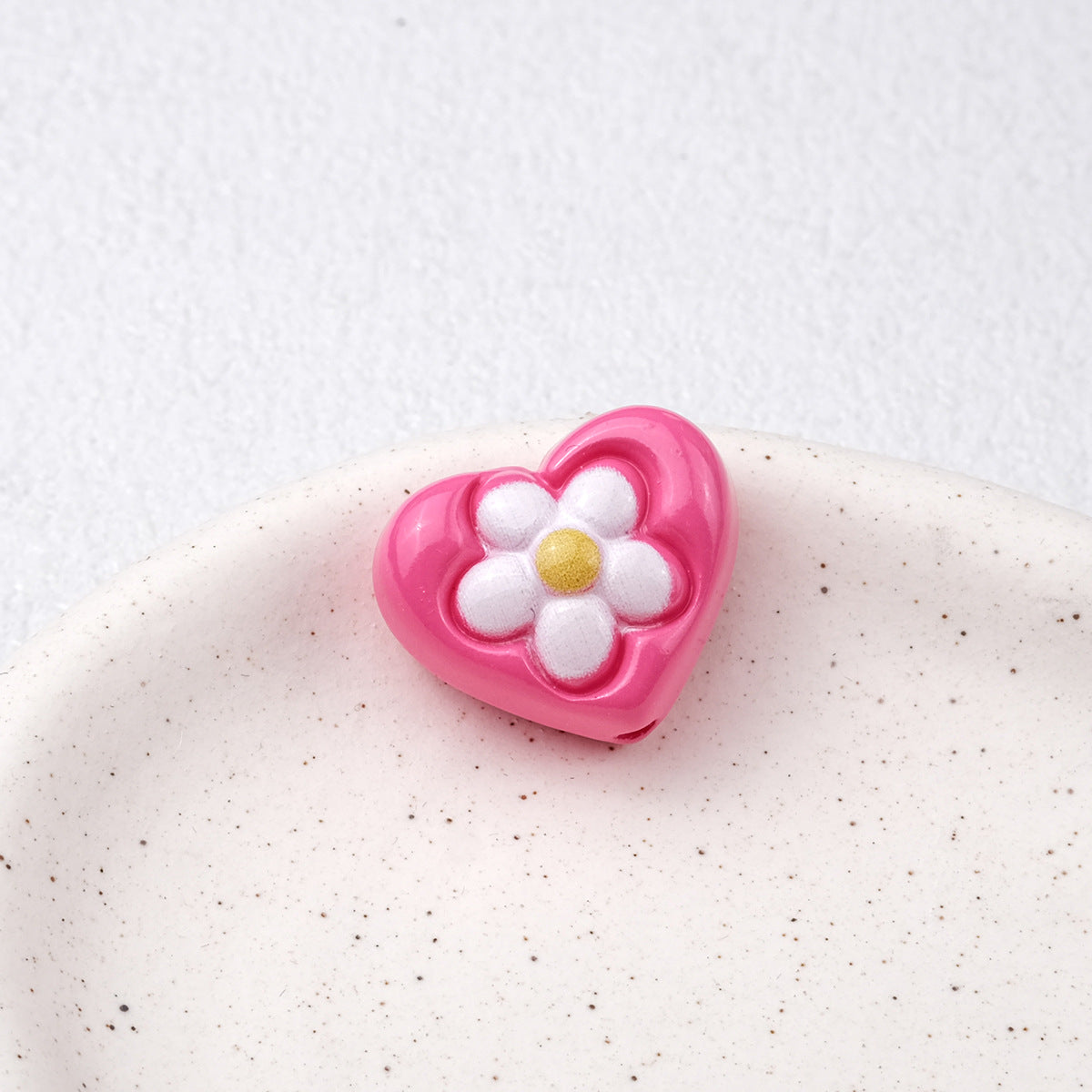 Floral Heart Acrylic Beads 21mm Colorful Mixed 50pcs 5