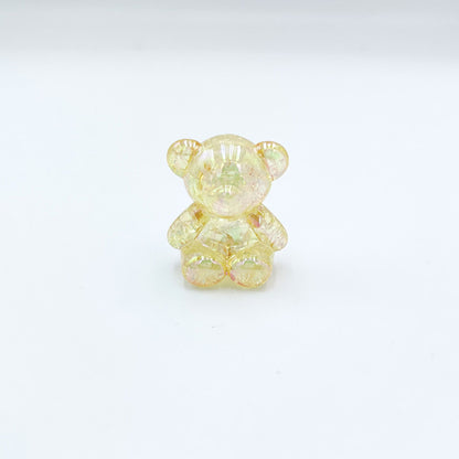 Crackle Bear Acrylic Beads 31mm Glossy Textured Pastel 5pcs 11