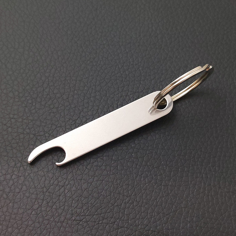 Stainless Steel Beer Bottle Opener Keychain Minimalist Design 2