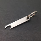 Stainless Steel Beer Bottle Opener Keychain Minimalist Design 2