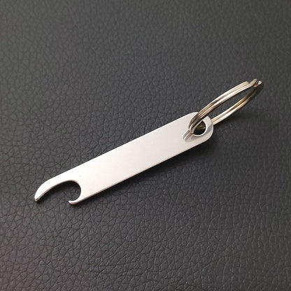 Stainless Steel Beer Bottle Opener Keychain Minimalist Design 2