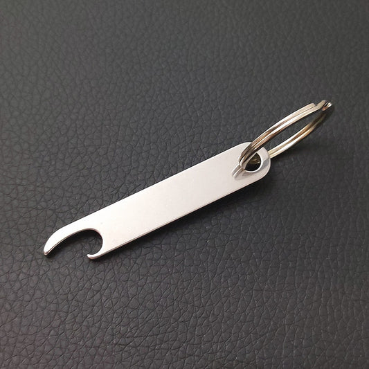 Stainless Steel Beer Bottle Opener Keychain Minimalist Design 2