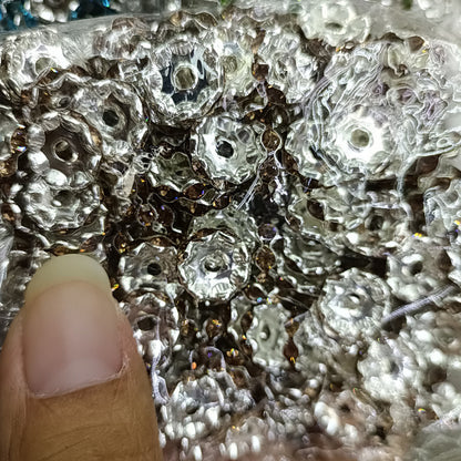 Rhinestone Wavy Spacer Beads 12mm Red Crystal 50pcs 14