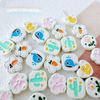 Animal and Plant Series Metal Beads 1.5mm Hole Double-Sided Painted Alloy 10pcs 3
