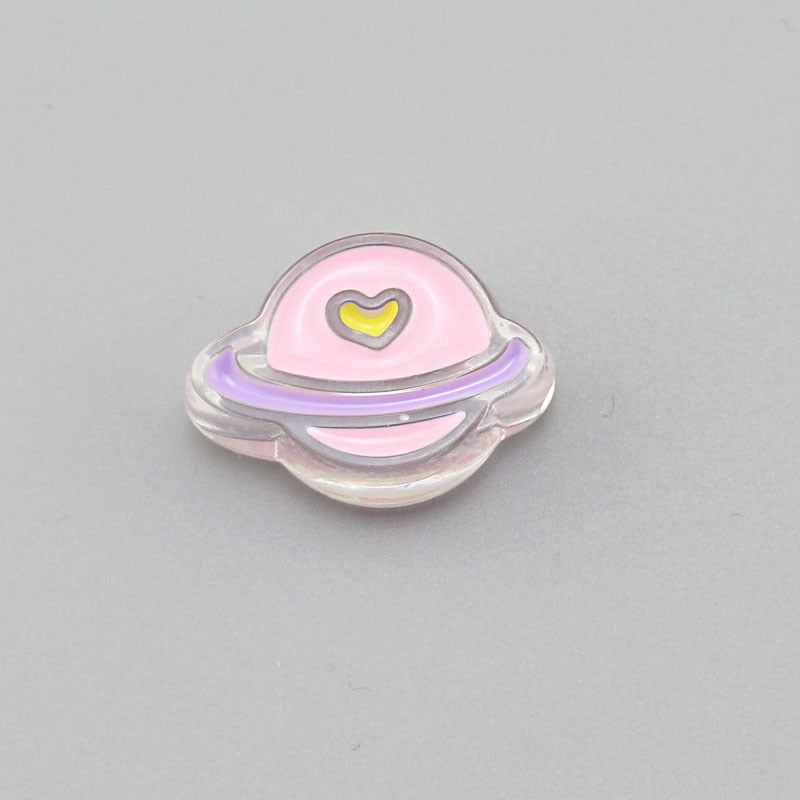 Transparent Bear Flower Acrylic Beads Playful Pastel Enamel 20pcs 10