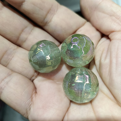 Plated Bubblegum Beads 20mm UV Faceted Glitter Disco 50pcs 3