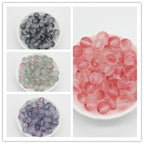 Frosted Transparent Round Glass Beads 10mm Soft Matte Finish 50pcs 4